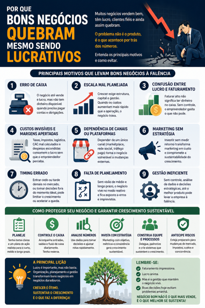 Por que bons negócios quebram mesmo sendo lucrativos