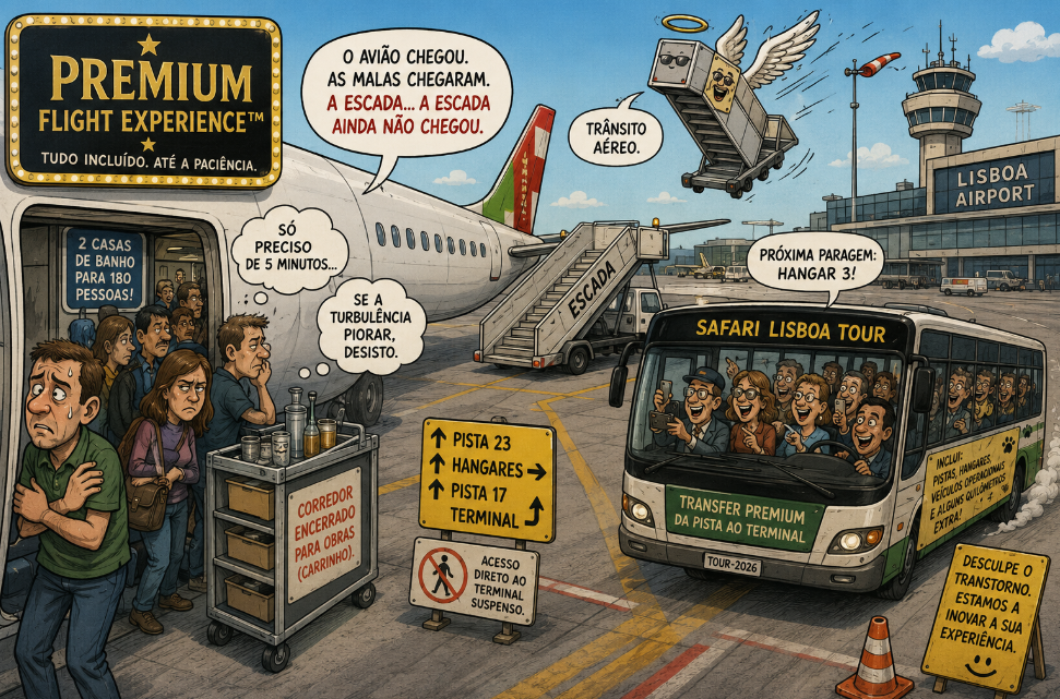 Premium Flight Experience™: da fila para a casa de banho ao safari de autocarro pelo aeroporto